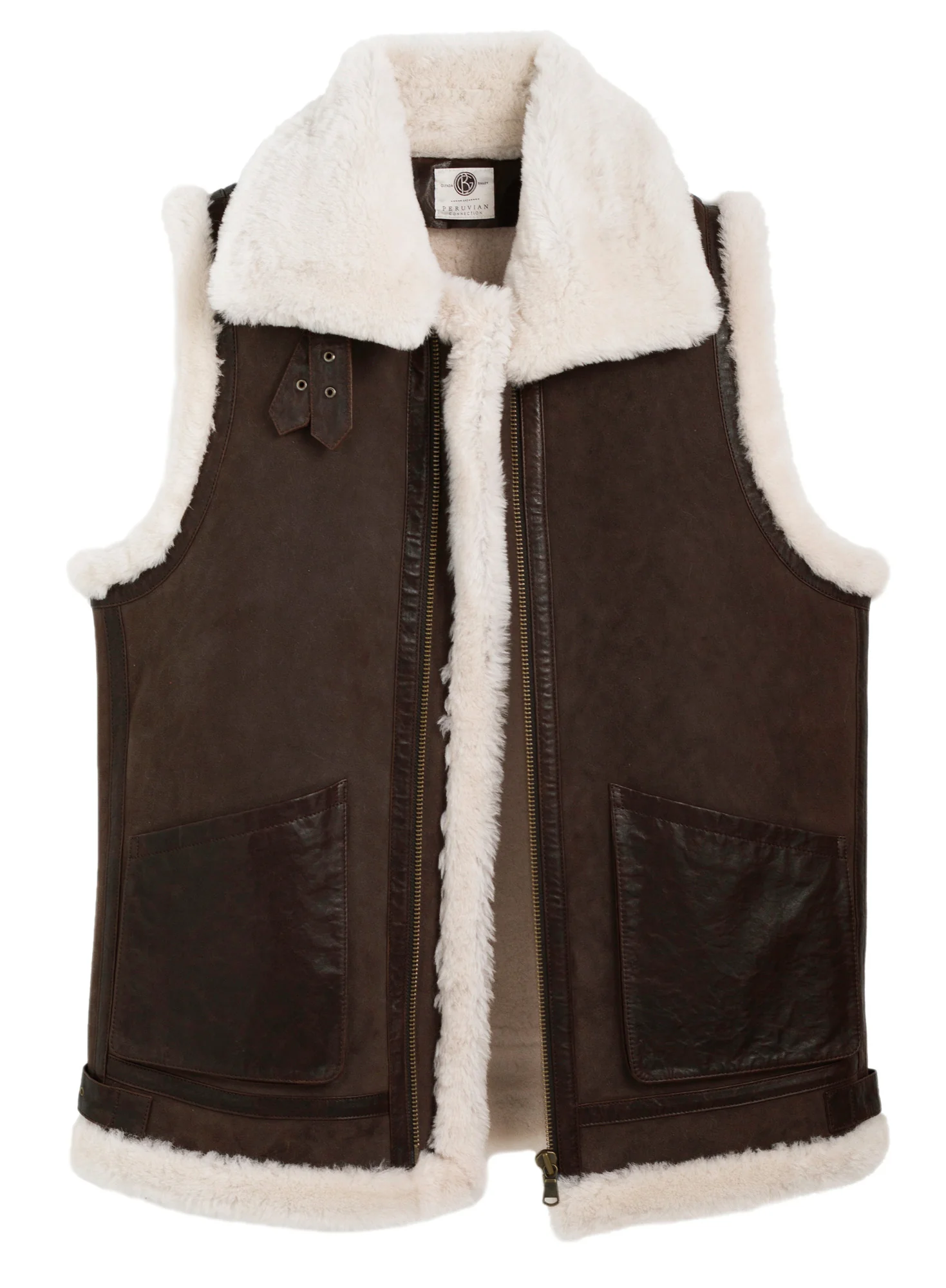 Patch Pocket Shearling Vest - Image 4