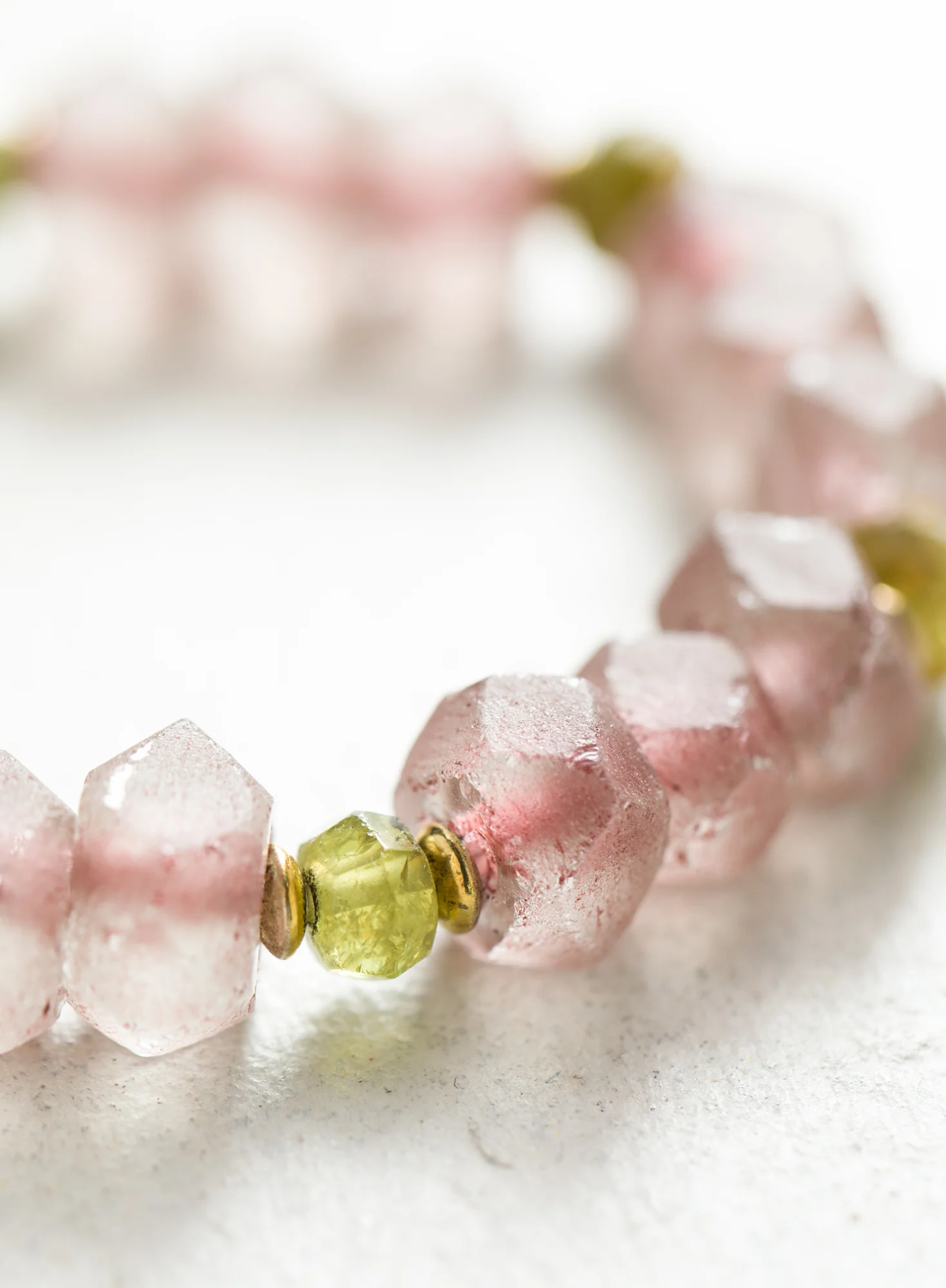 Pink Glass Stretch Bracelet - Image 3