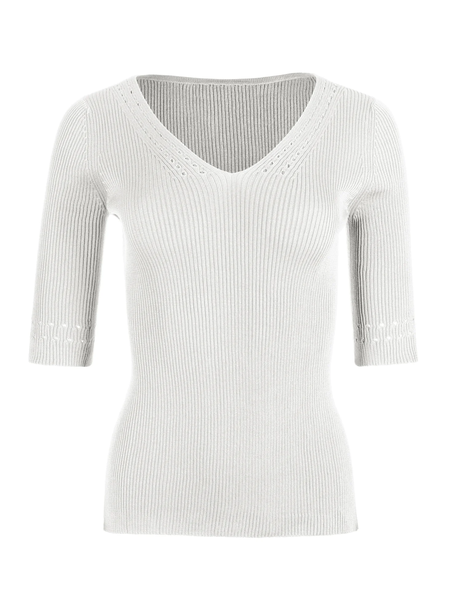 Pointelle V-Neck Top