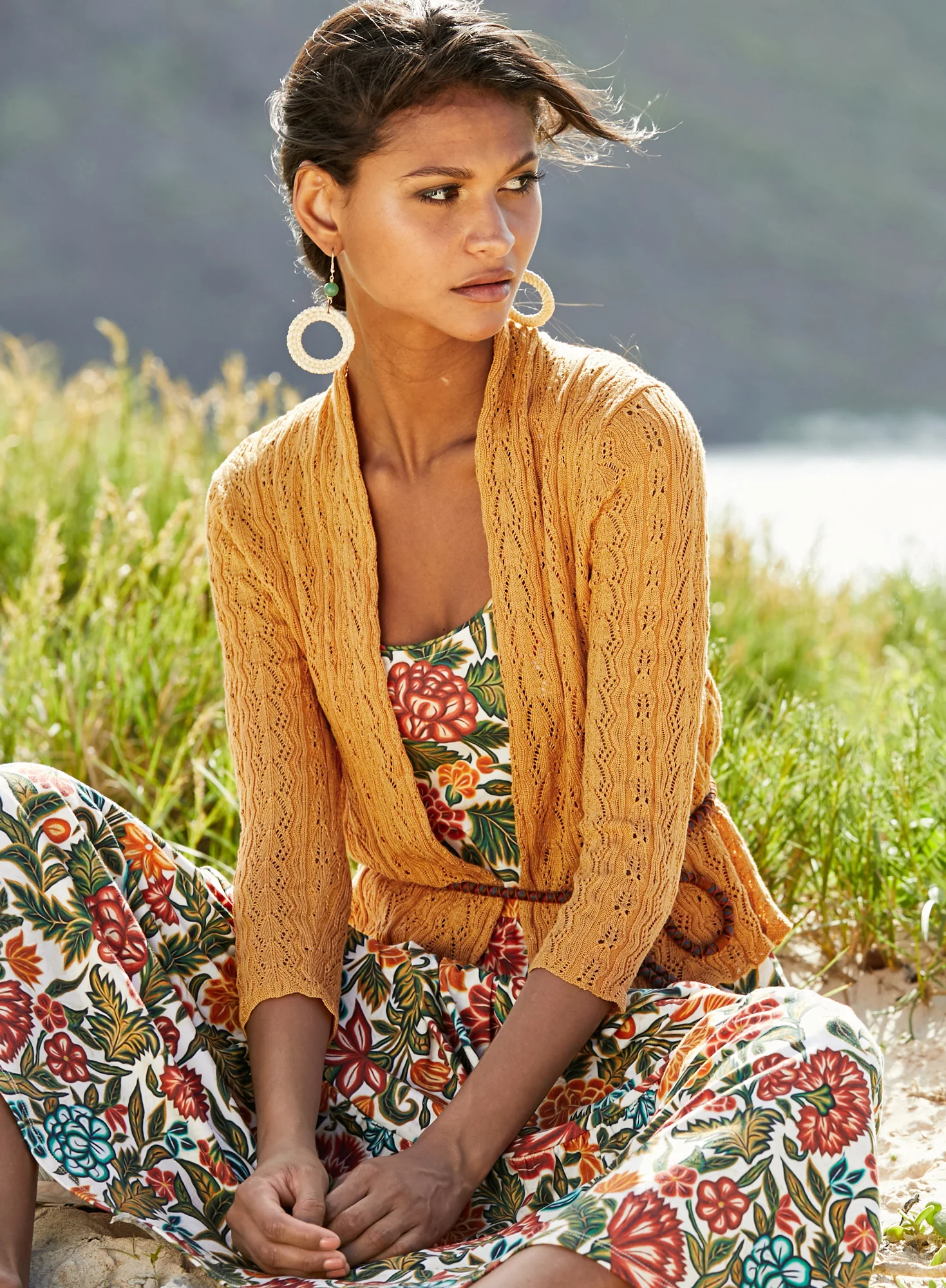 Raffia Hoop Earrings - Image 4
