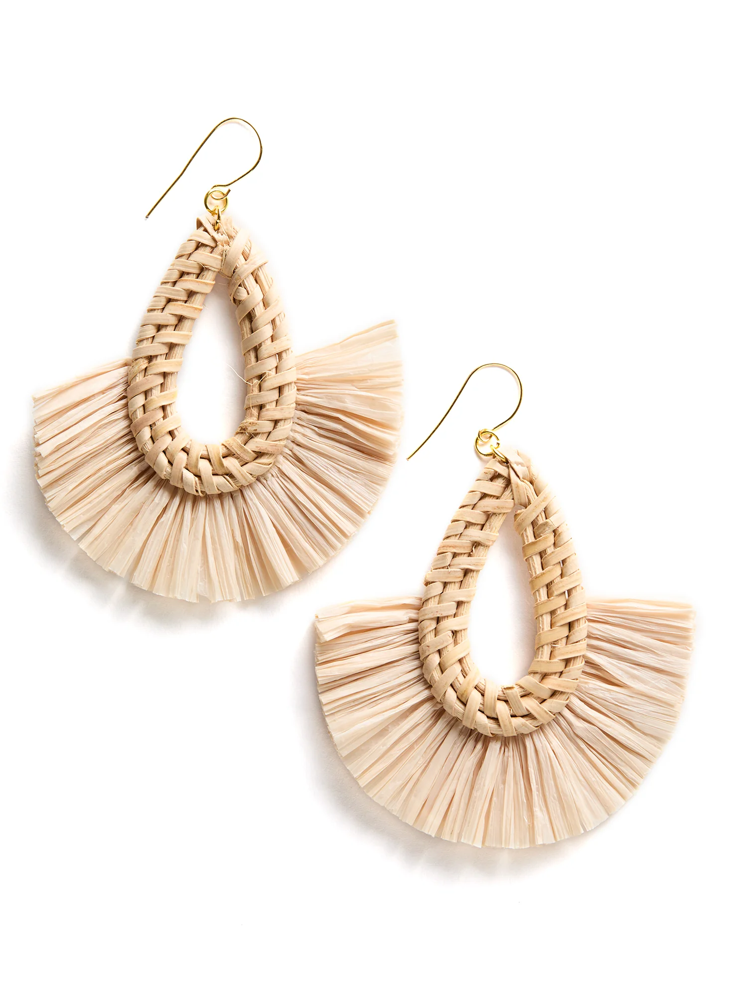Rattan Fan Earrings - Image 2