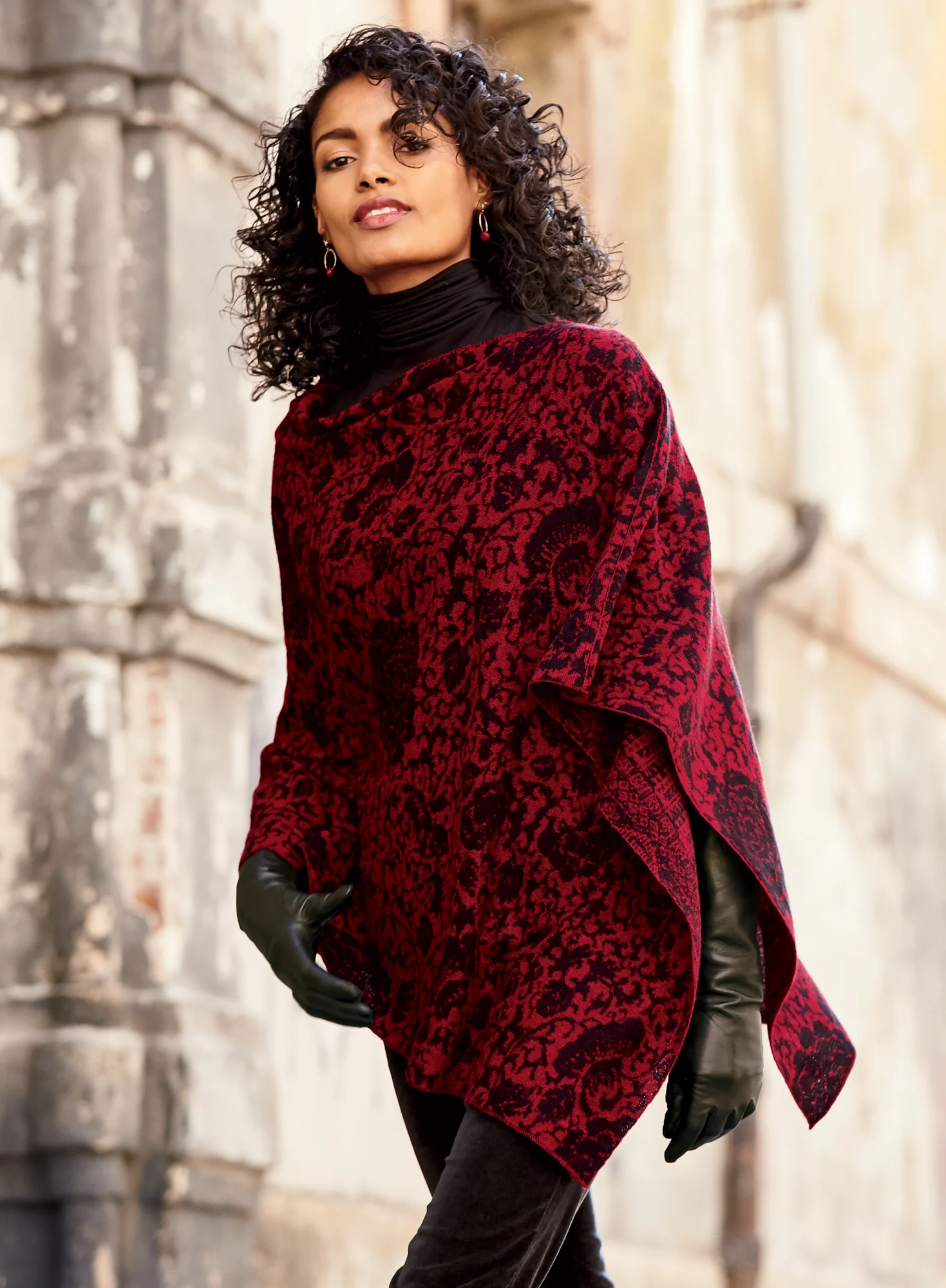Reversible Graphic Poncho - Image 2