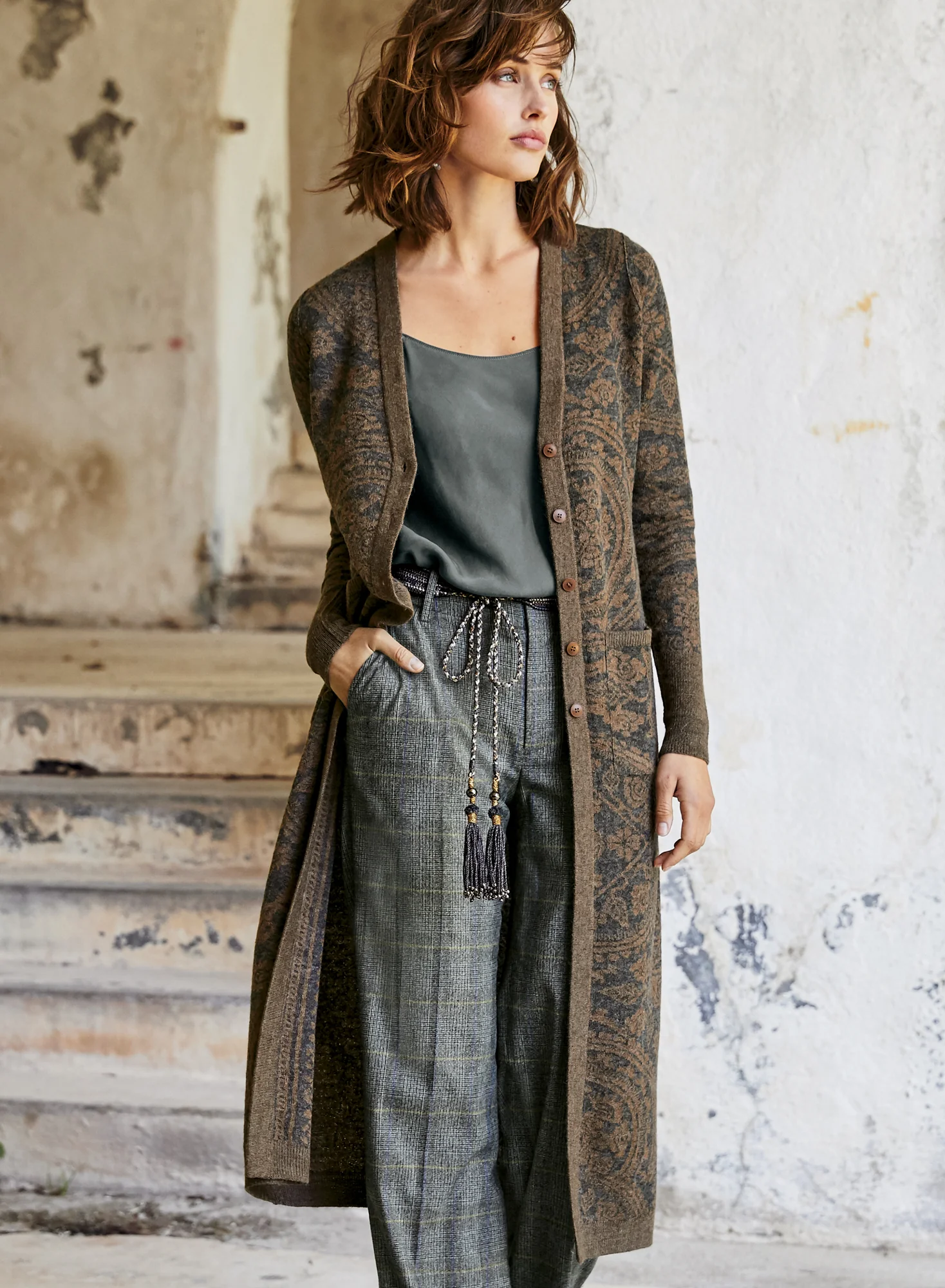 Reversible Mandala Long Cardigan
