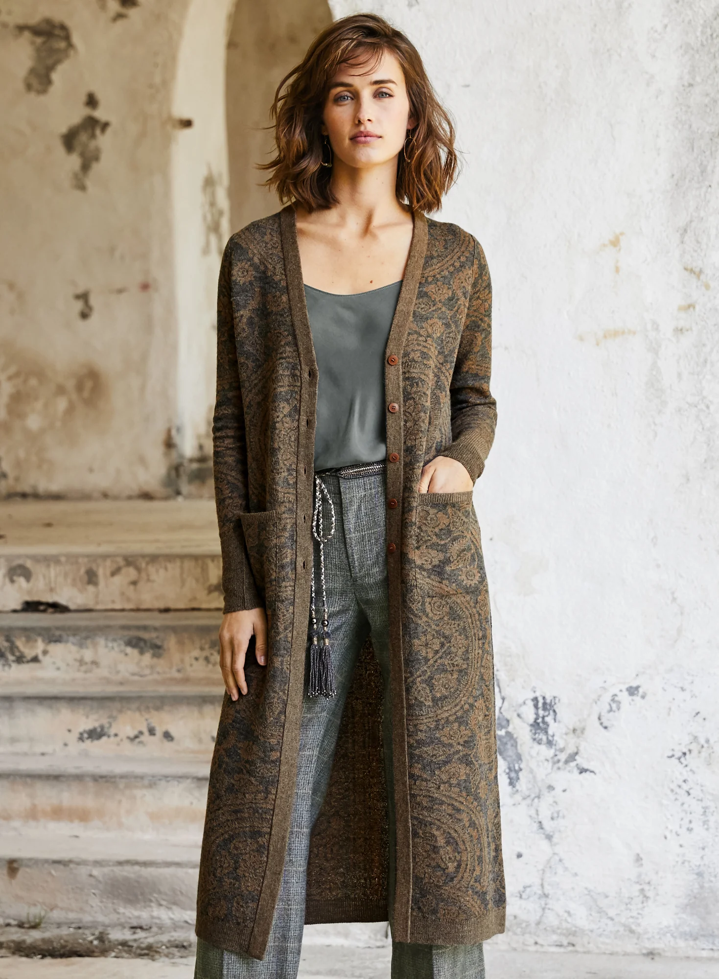 Reversible Mandala Long Cardigan - Image 8