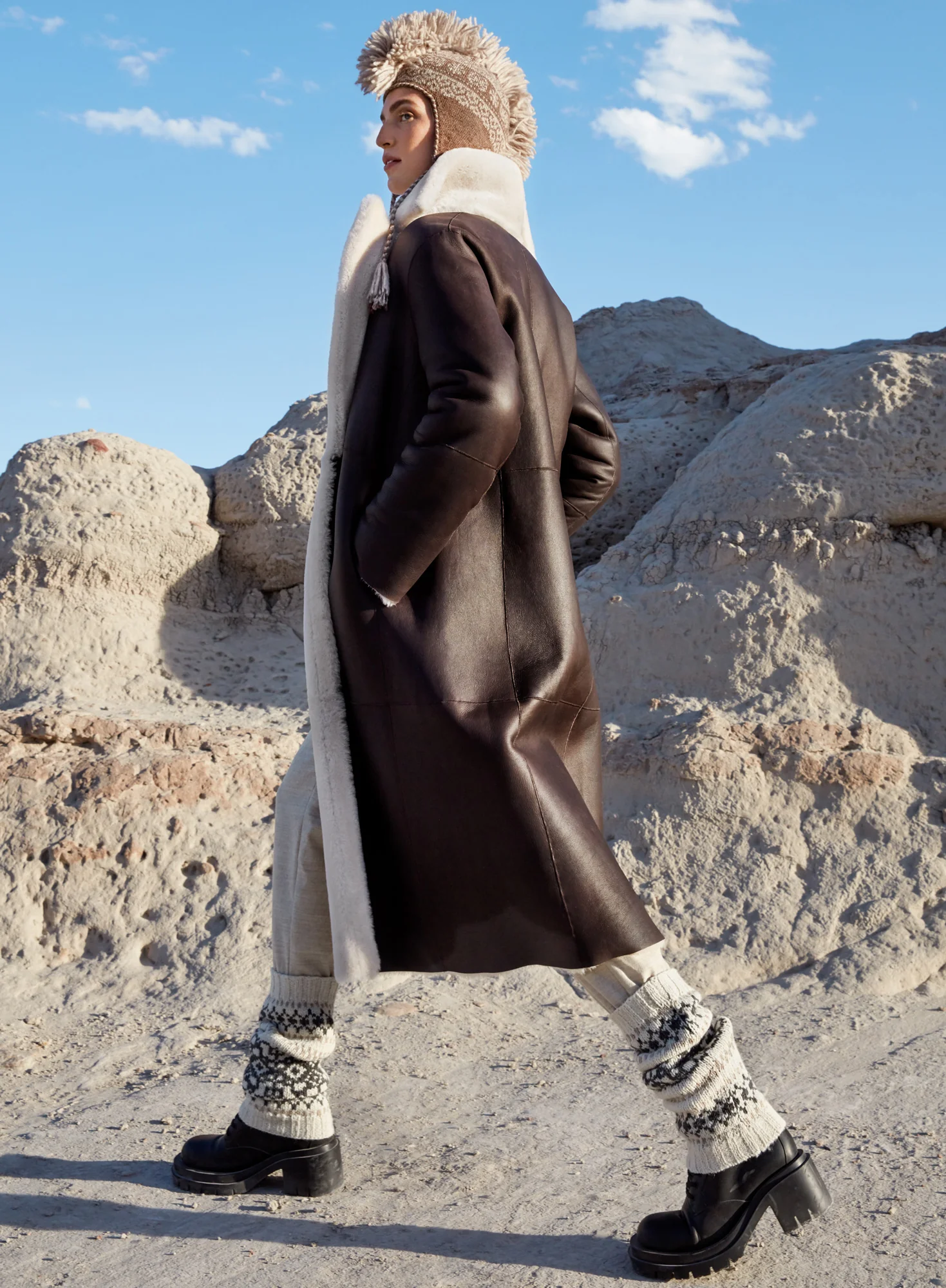 Reversible Shearling Trench - Image 4