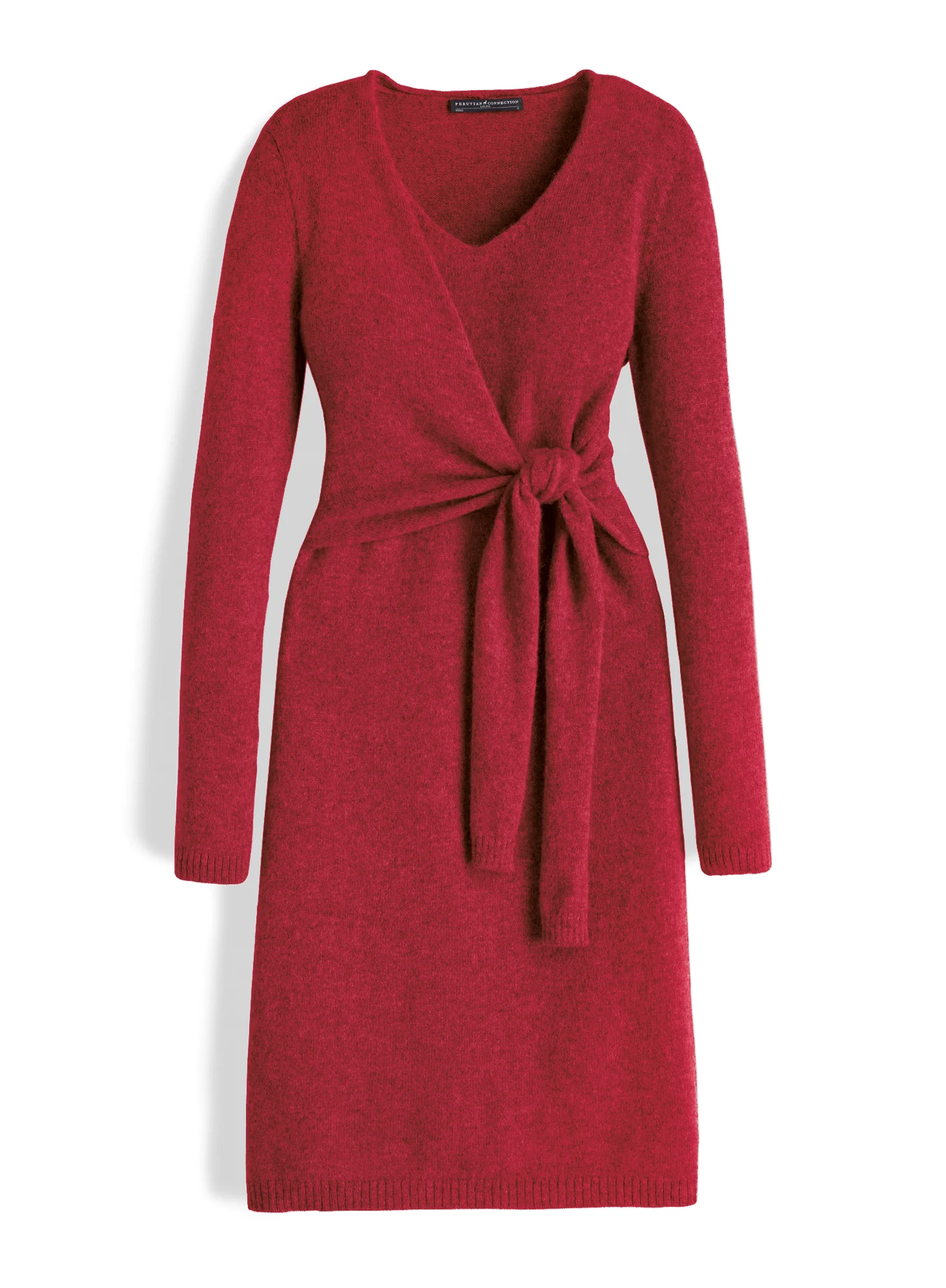 Royal Alpaca Faux-Wrap Dress - Image 2