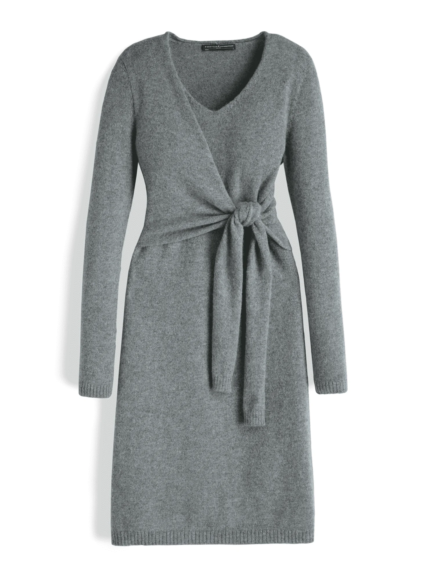 Royal Alpaca Faux-Wrap Dress - Image 4
