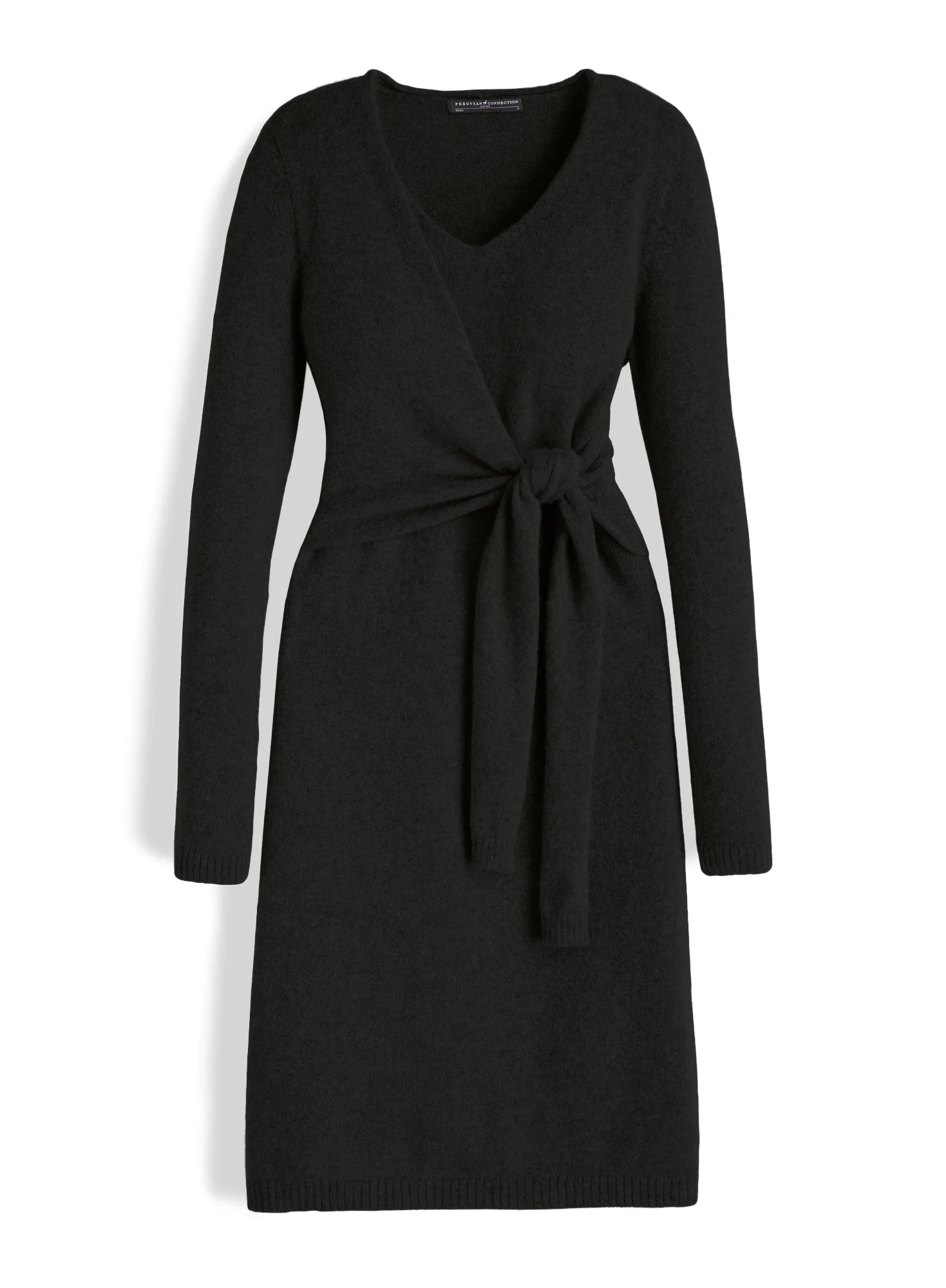 Royal Alpaca Faux-Wrap Dress - Image 2