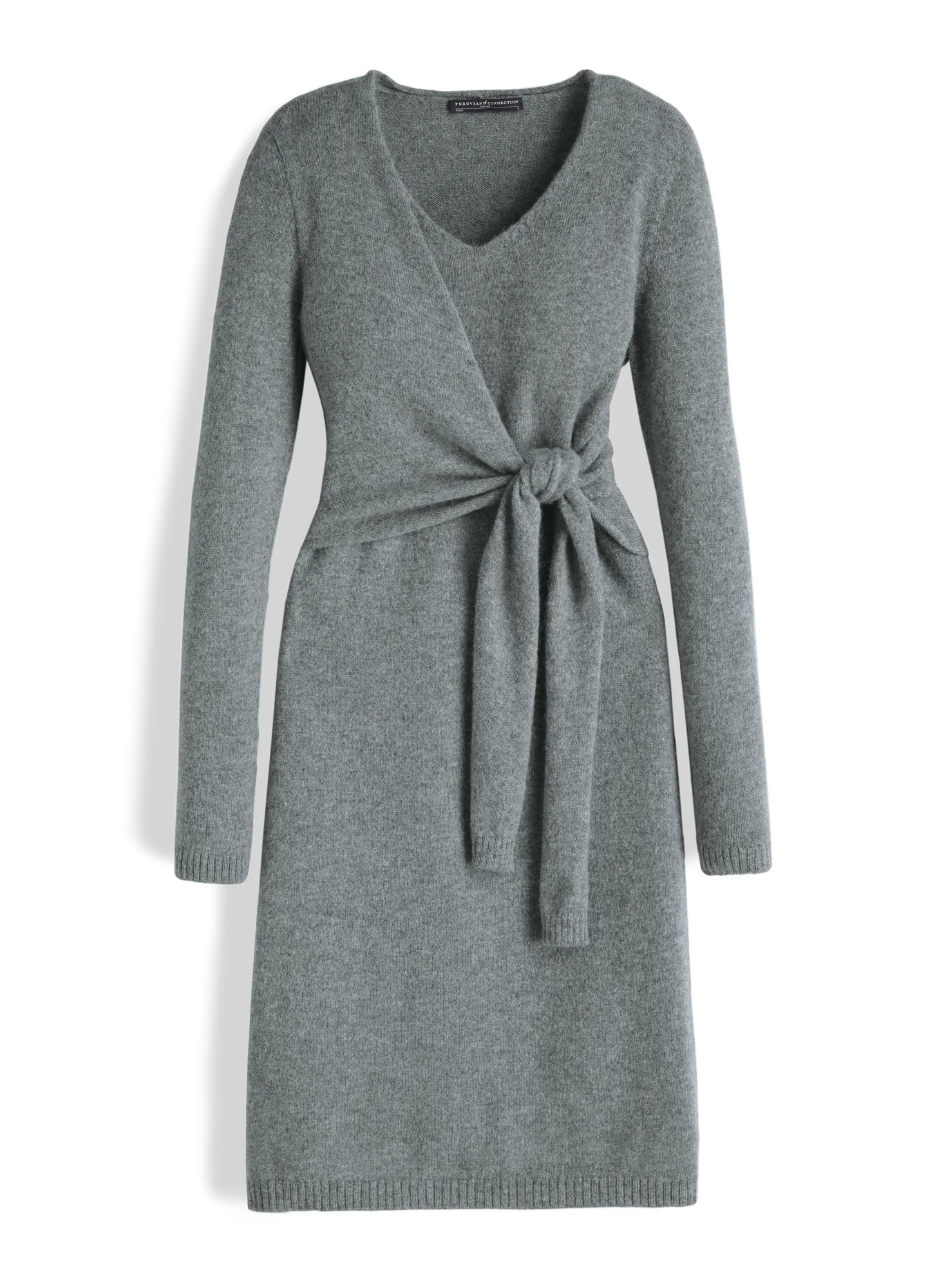 Royal Alpaca Faux-Wrap Dress - Image 4