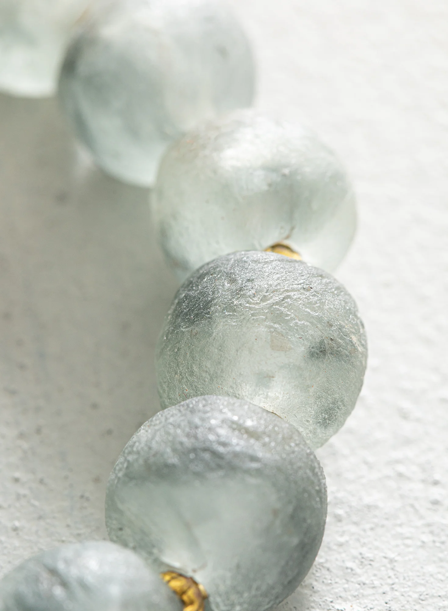 Seagreen Glass/Brass Stretch Bracelet - Image 2