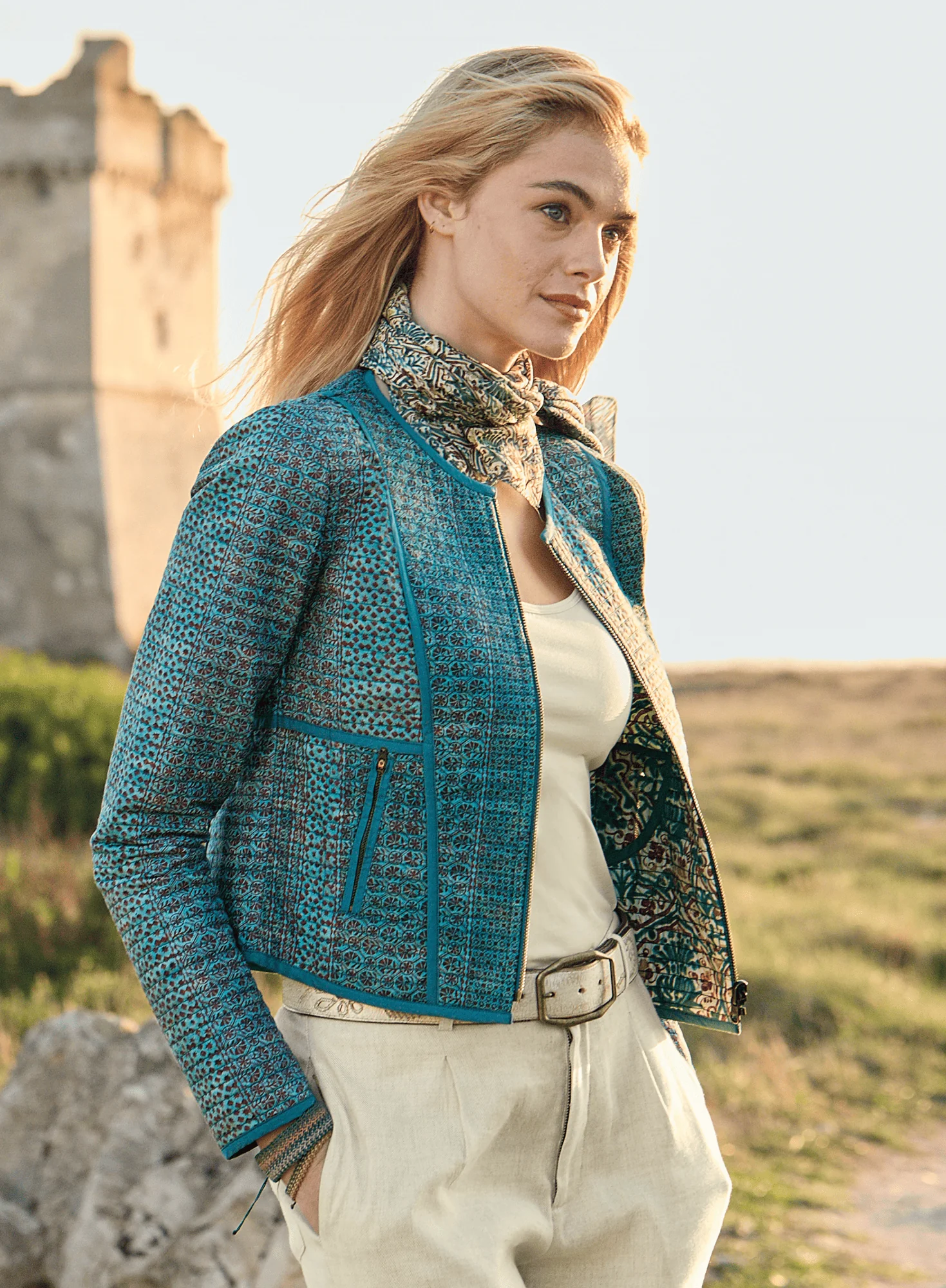 Spanish Tile Silk Scarf - Image 4