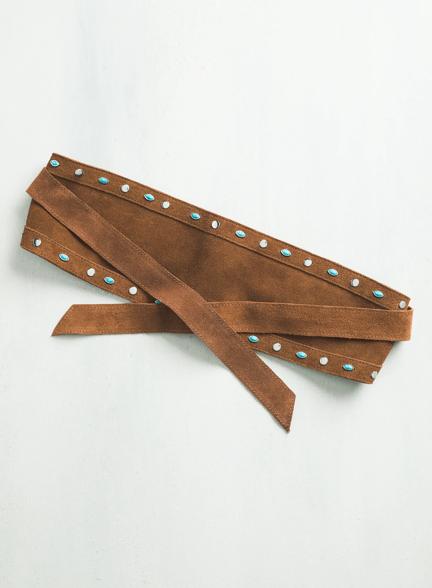 Studded Suede Obi Belt