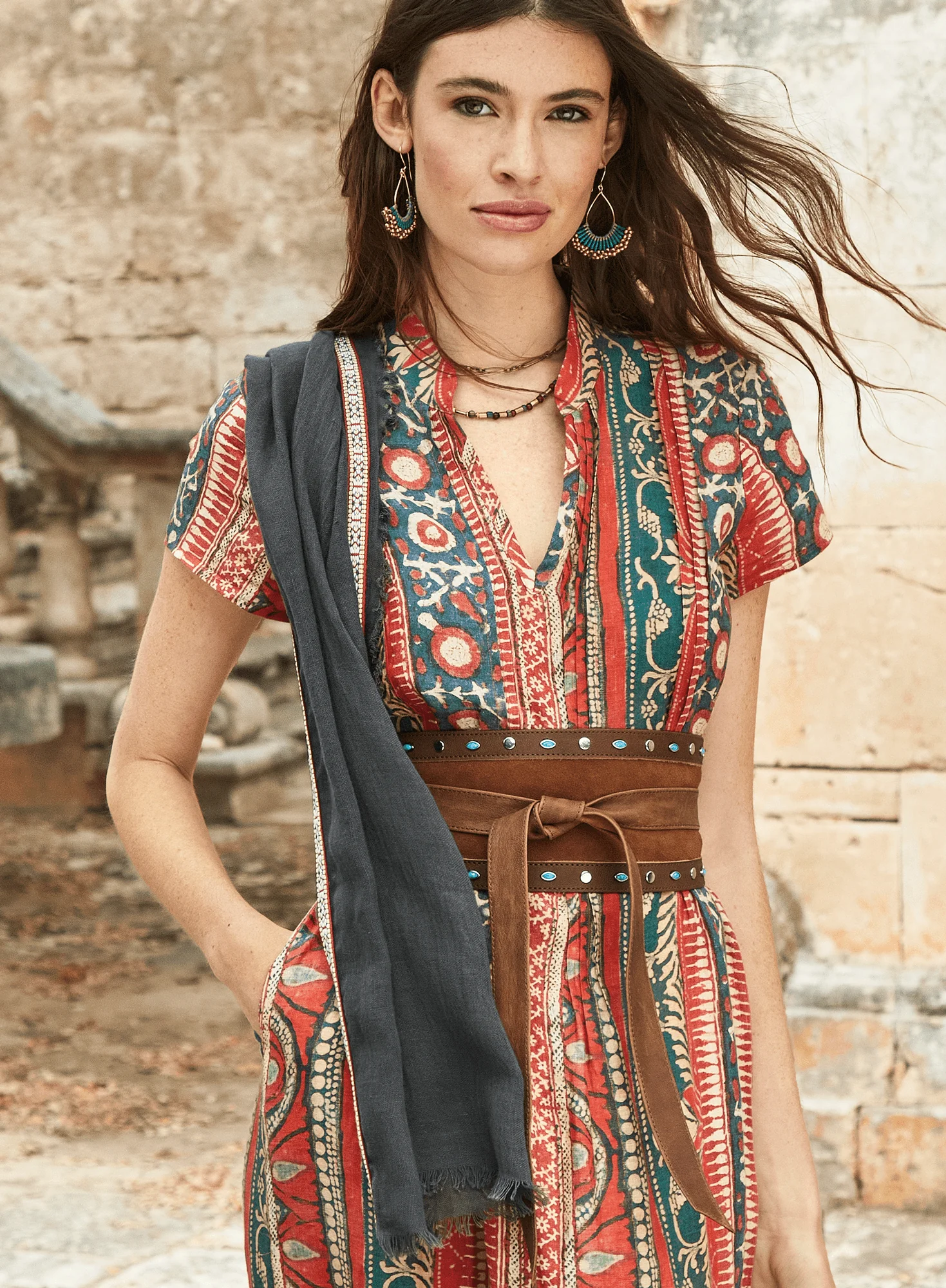 Studded Suede Obi Belt - Image 3