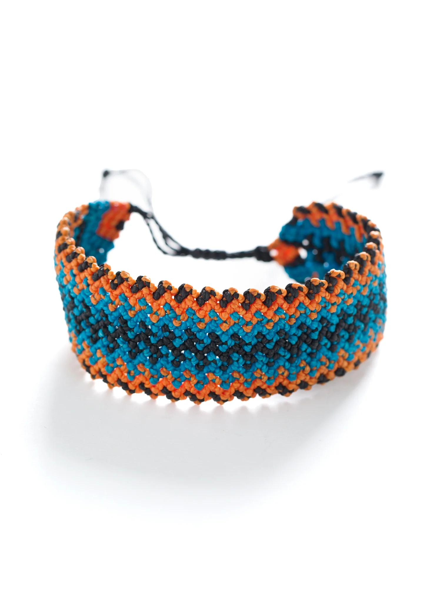 Teal/Orange Macrame Bracelet