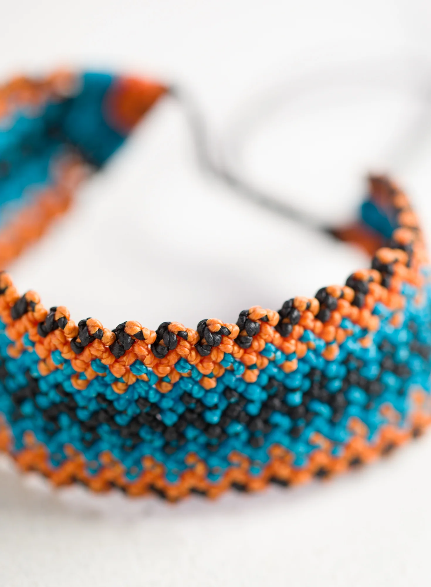 Teal/Orange Macrame Bracelet - Image 2