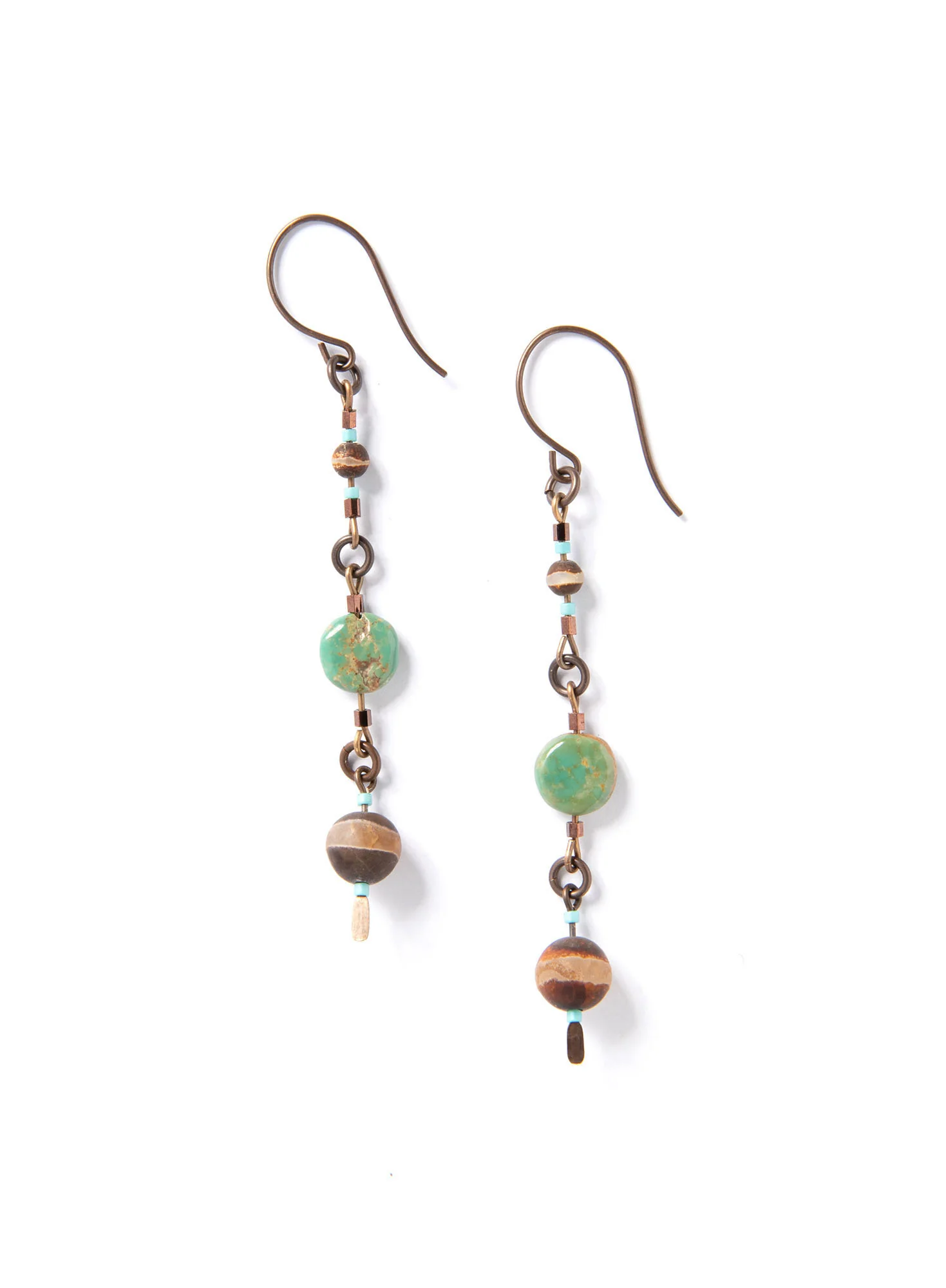 Tibetan Agate Drop Earrings
