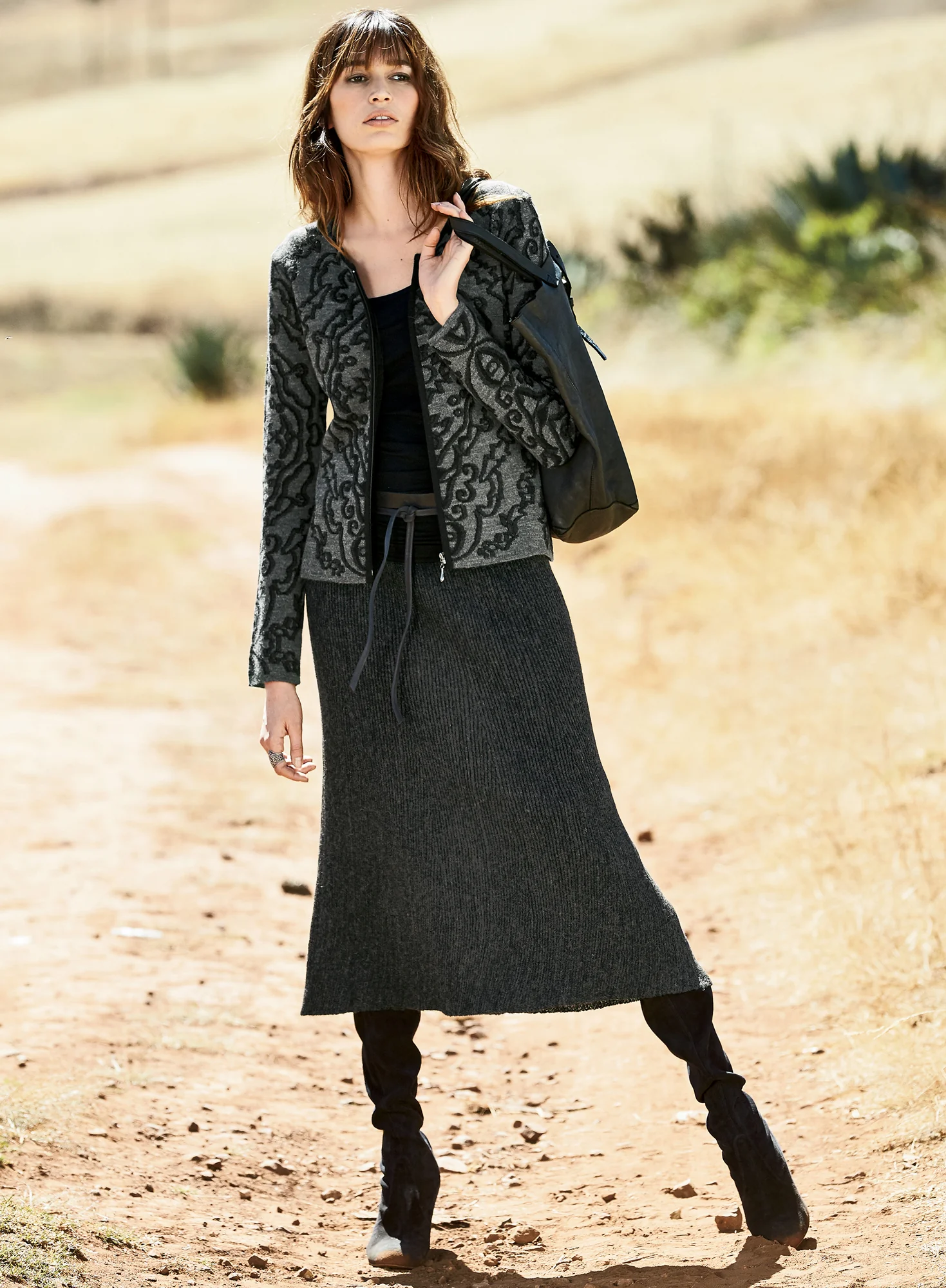 Tracery Zip Cardigan