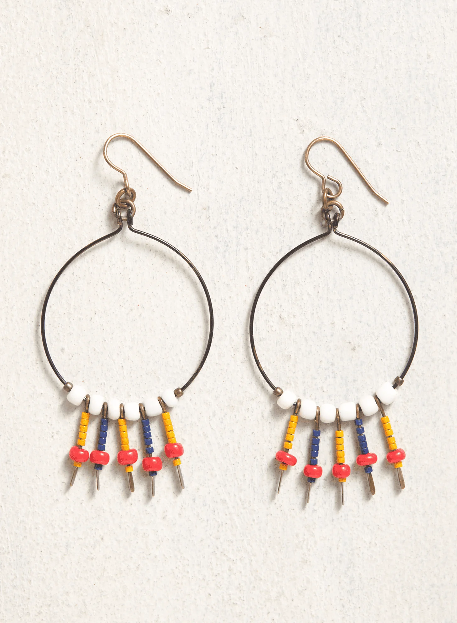 Trade Bead Hoop Earrings