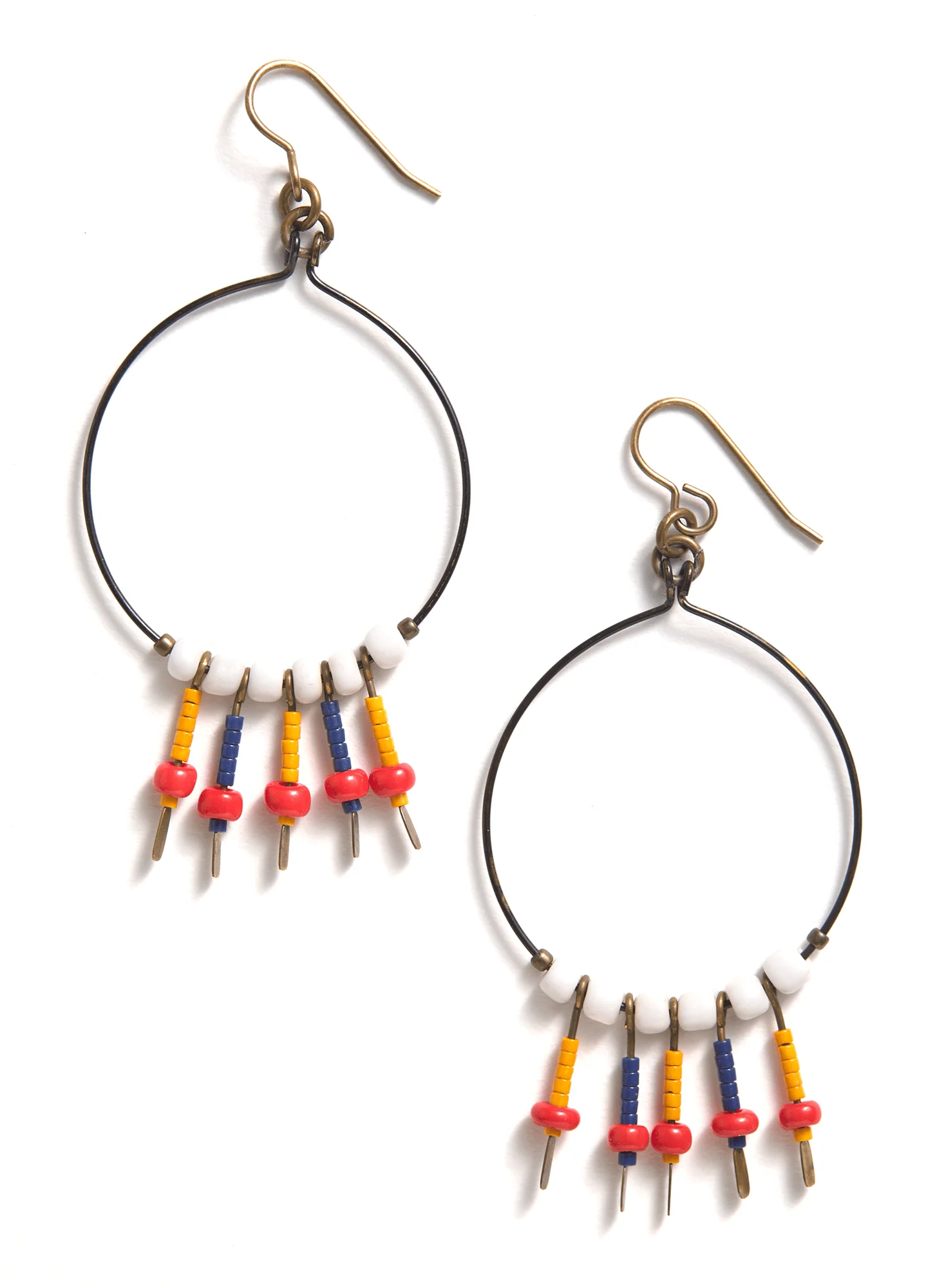 Trade Bead Hoop Earrings - Image 2