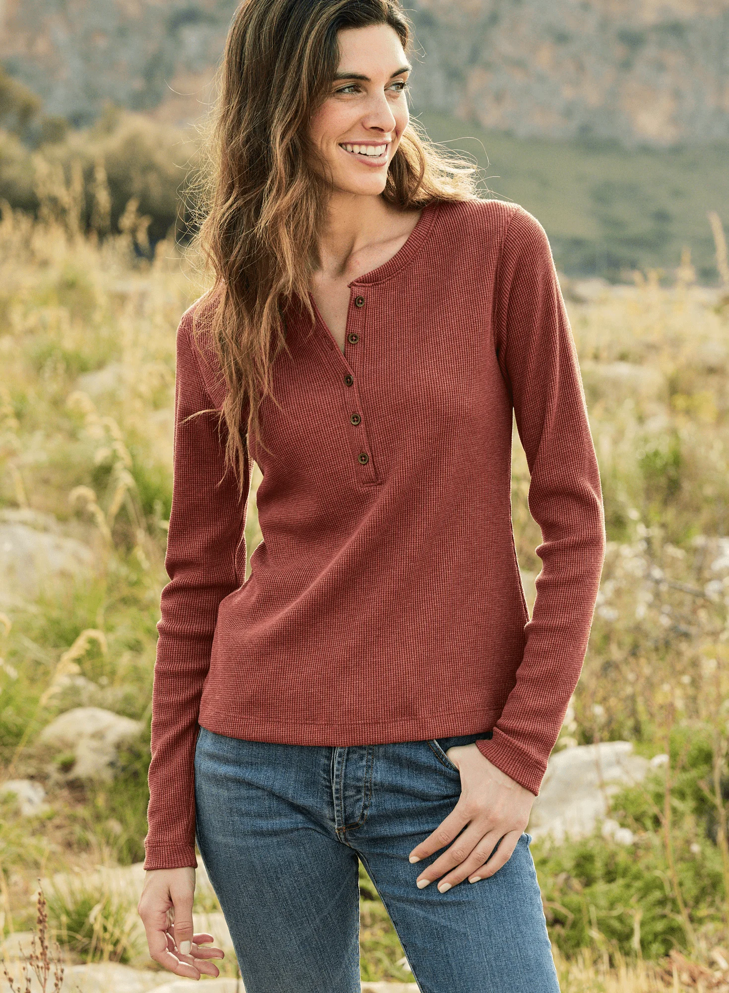 Waffle Knit Henley - Image 4