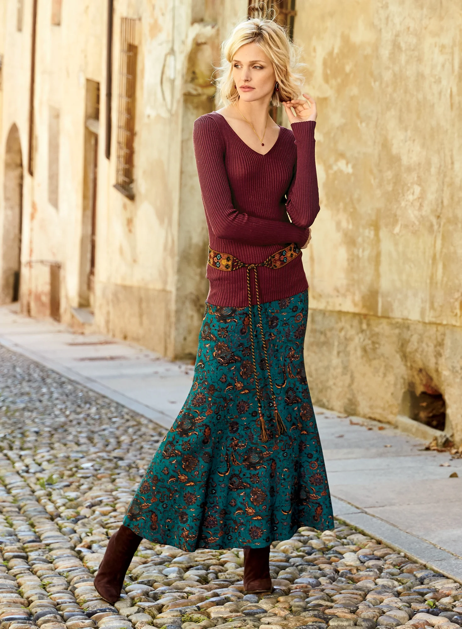 Water Garden Maxi-Skirt